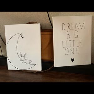 Handmade Canvas art pieces for kids room/nursery